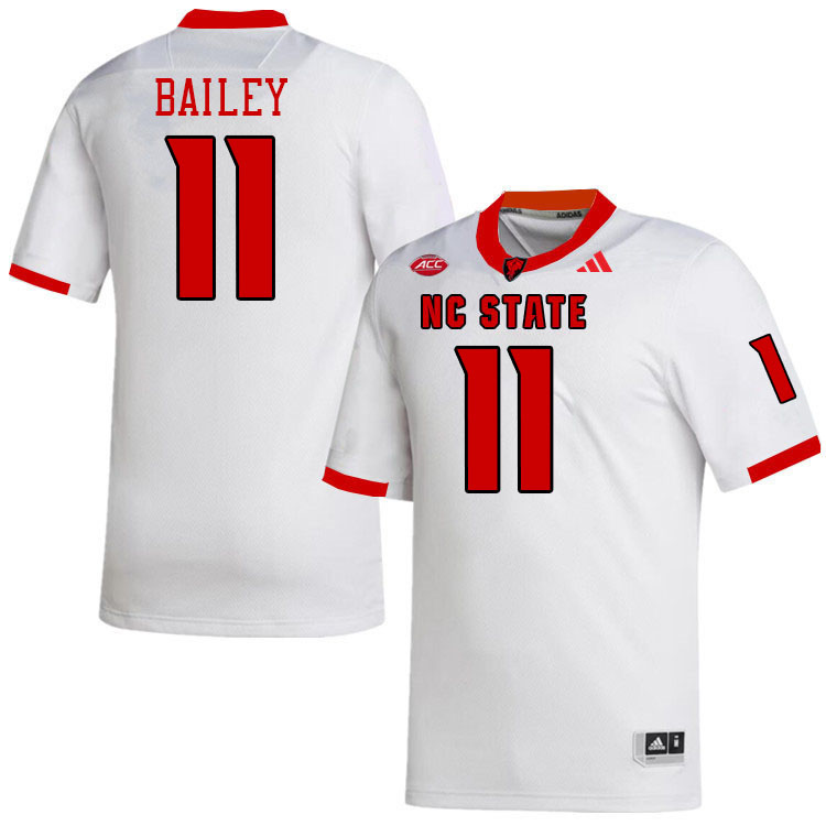 NC State Wolfpack #11 CJ Bailey College Football Jerseys Stitched-White
